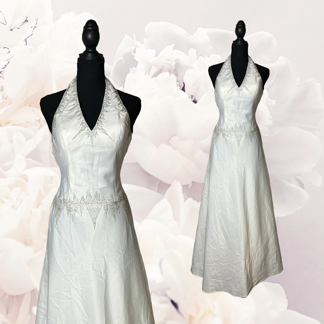 Robe trapèze dos nu minimaliste perlée XS/S
