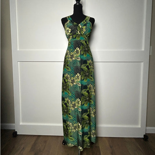 Y2K Pretty Young Thing Tropical Maxi Dress Coconut Girl Summer