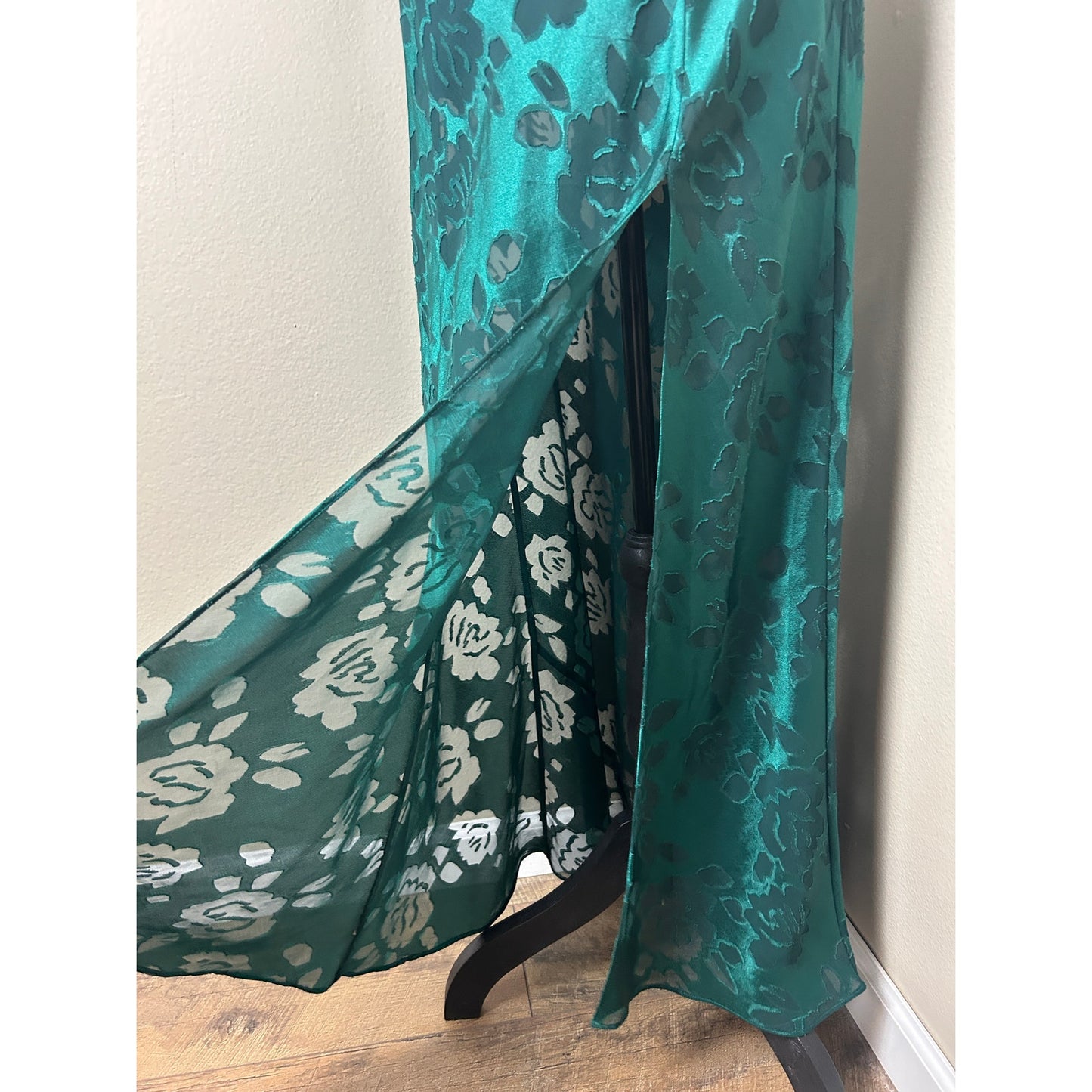 Robe nuisette longue vert émeraude Victoria's Secret Gold Label vintage années 80 💚✨