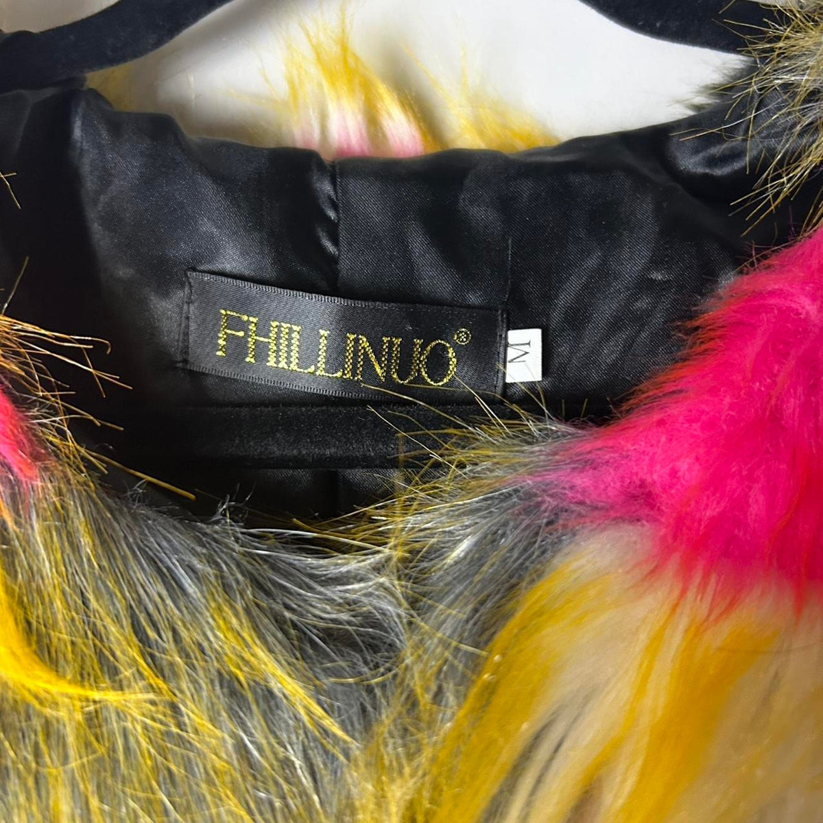 Fhillinou Vibrant Multi-Coloured Faux Fur Coat