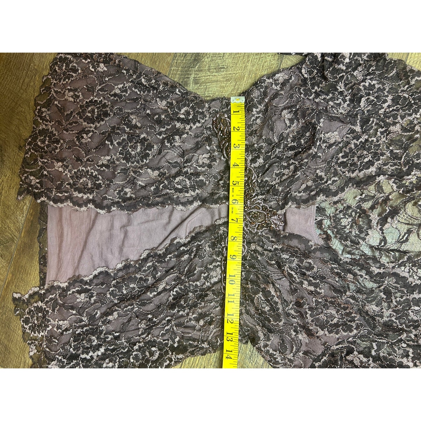 Y2K fairy core beaded lace babydoll butterfly top size medium Karen Kane