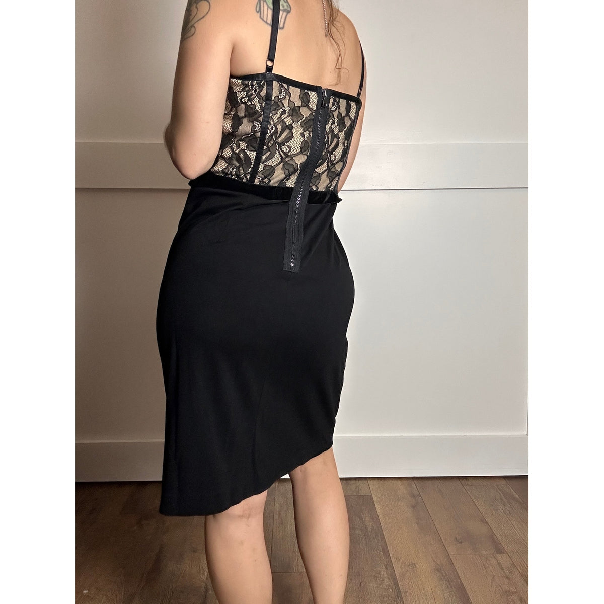 boston proper nude lace corset bodycon homecoming dress size 14