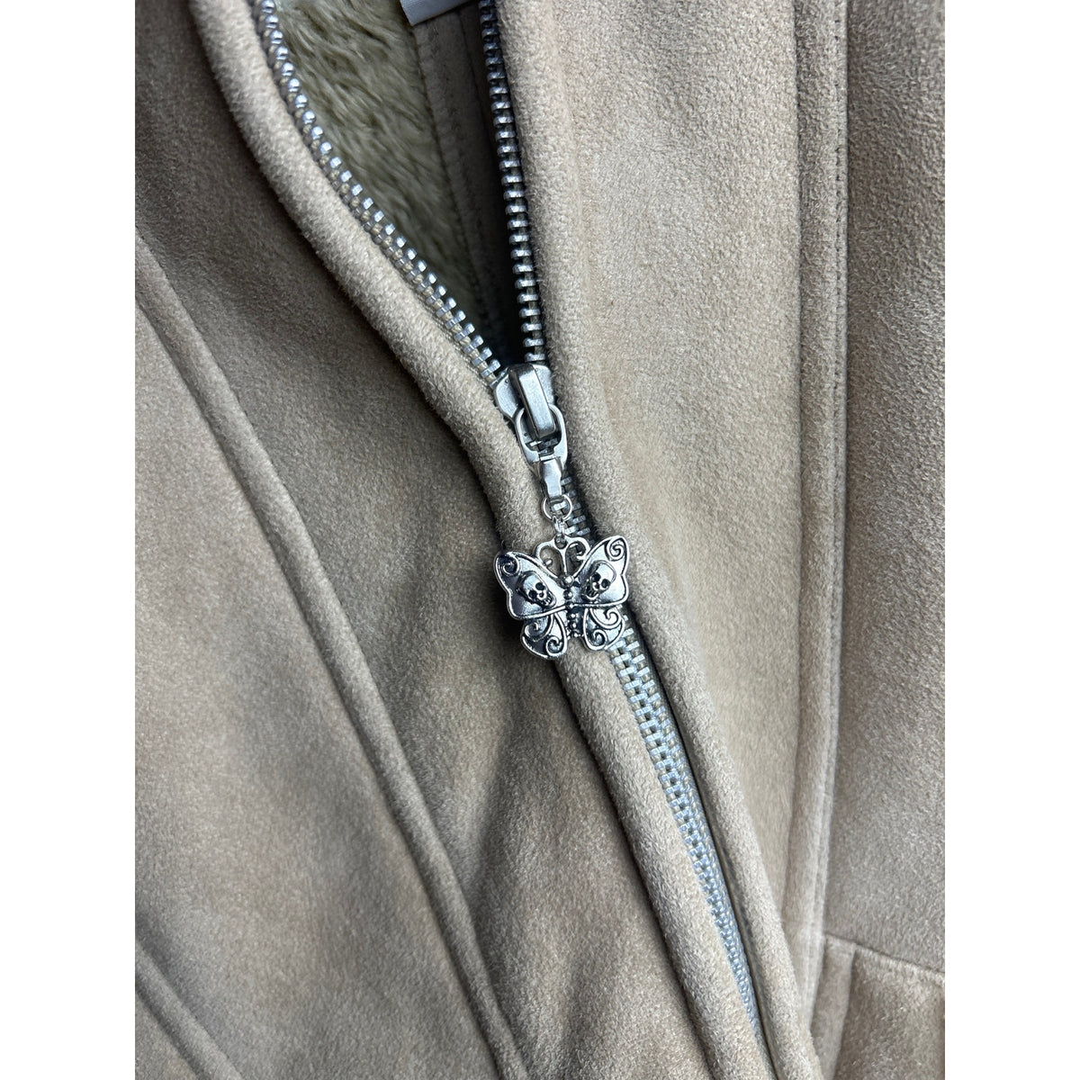 Y2K Mudd Cropped Penny Lane Faux Sherpa Jacket Size s