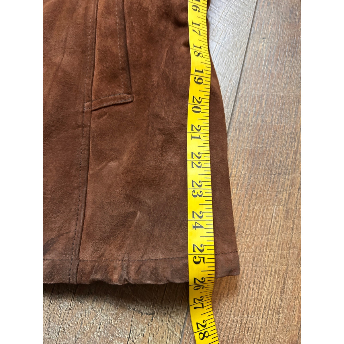Vintage Penny Lane Coat Black & Tan Suede Faux Fur Trim 40” Chest 26” Length
