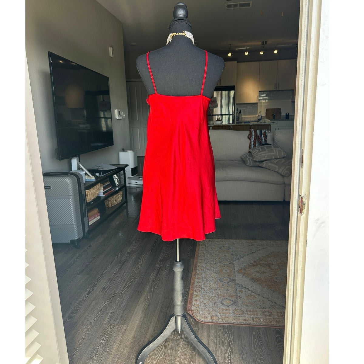 Val mode satin polkadot slip dress 20 ptp
