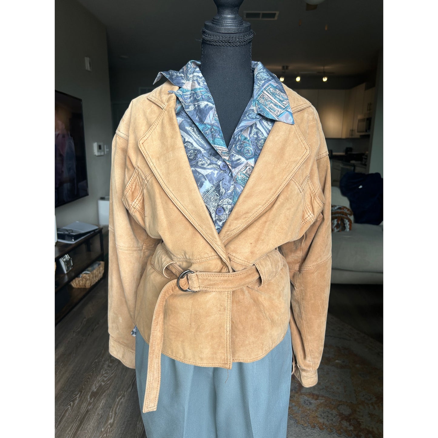 Harley Davidson Westernjacke aus Wildleder mit Futter, Scarface-inspiriert im Kokain-Cowboy-Stil