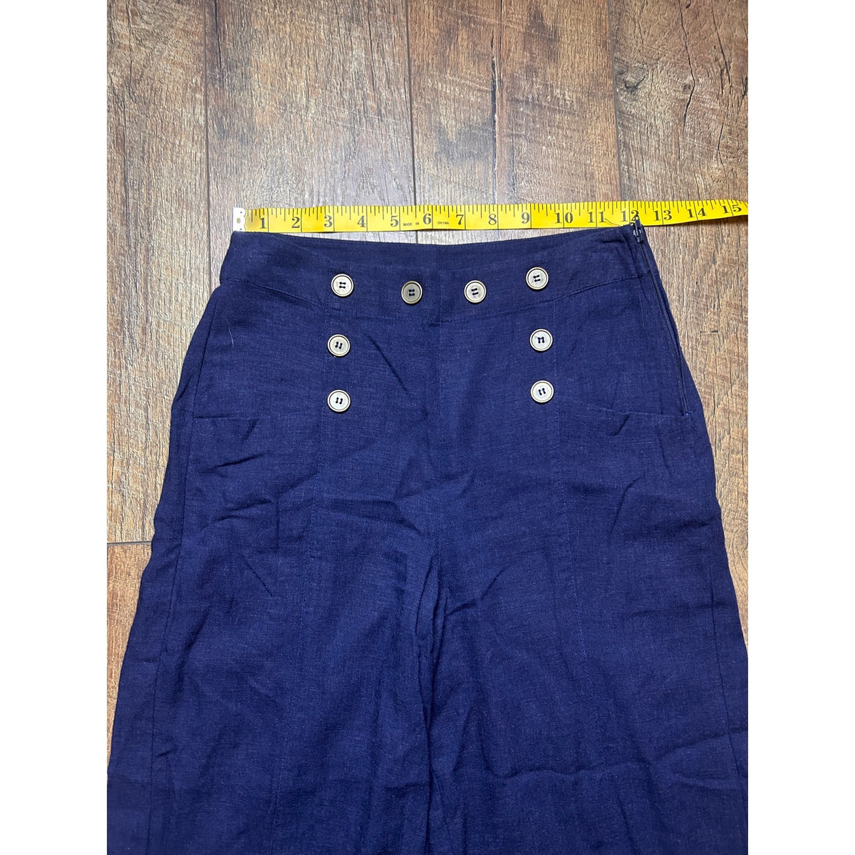Vintage navy blue sailor style vintage rayon capri/ pedal pusher