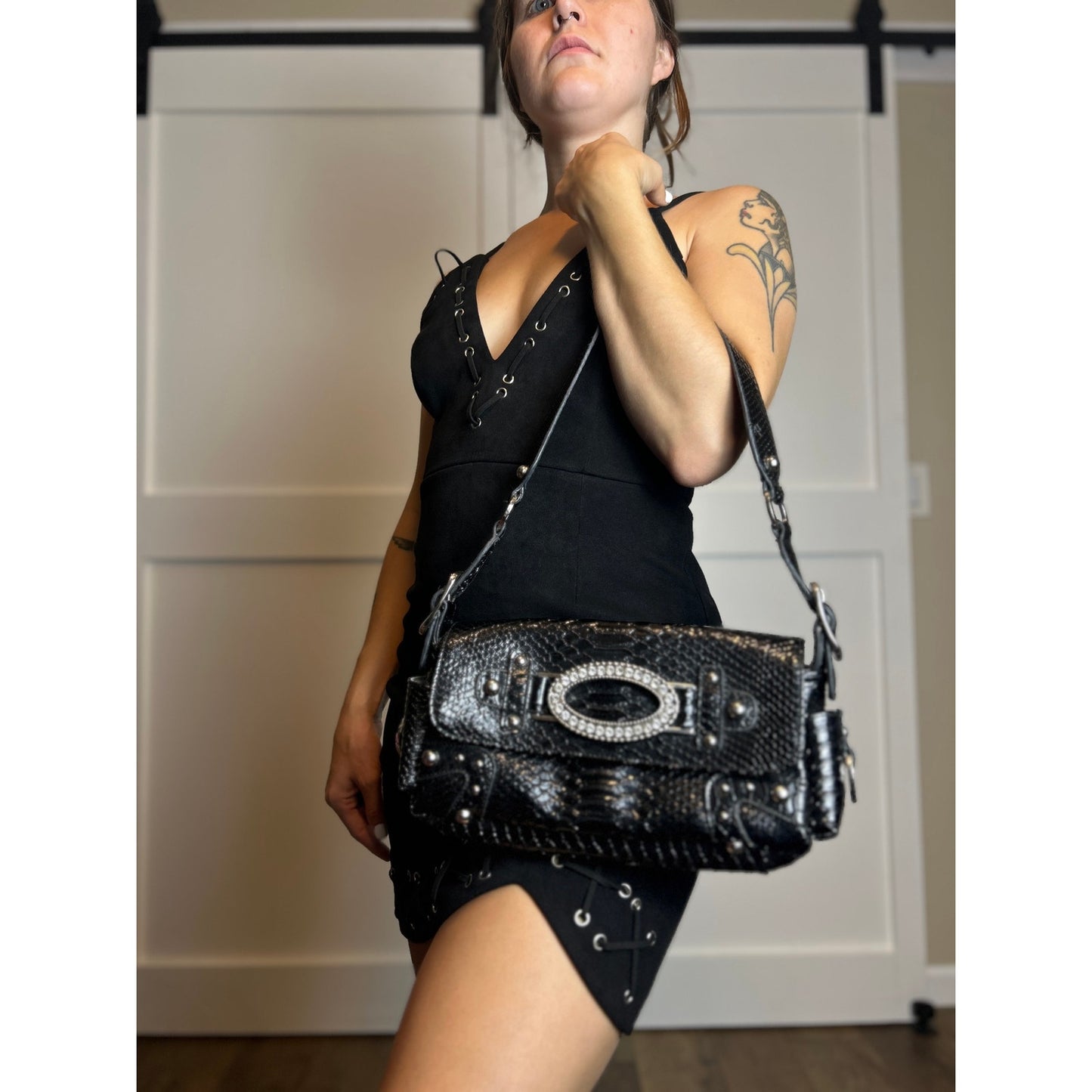 Hello Molly vegan suede lace up dress size 8 western alternative