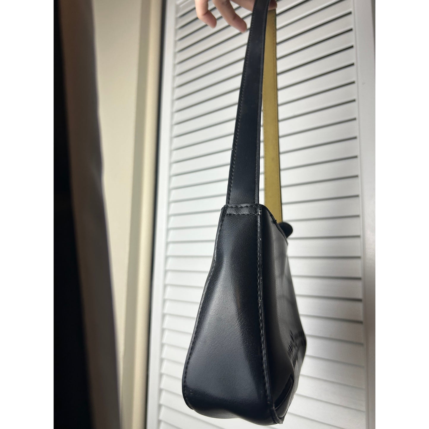 Mondani Y2K Laser Cut Faux Leather Shoulder Bag Cutout It Girl Bag