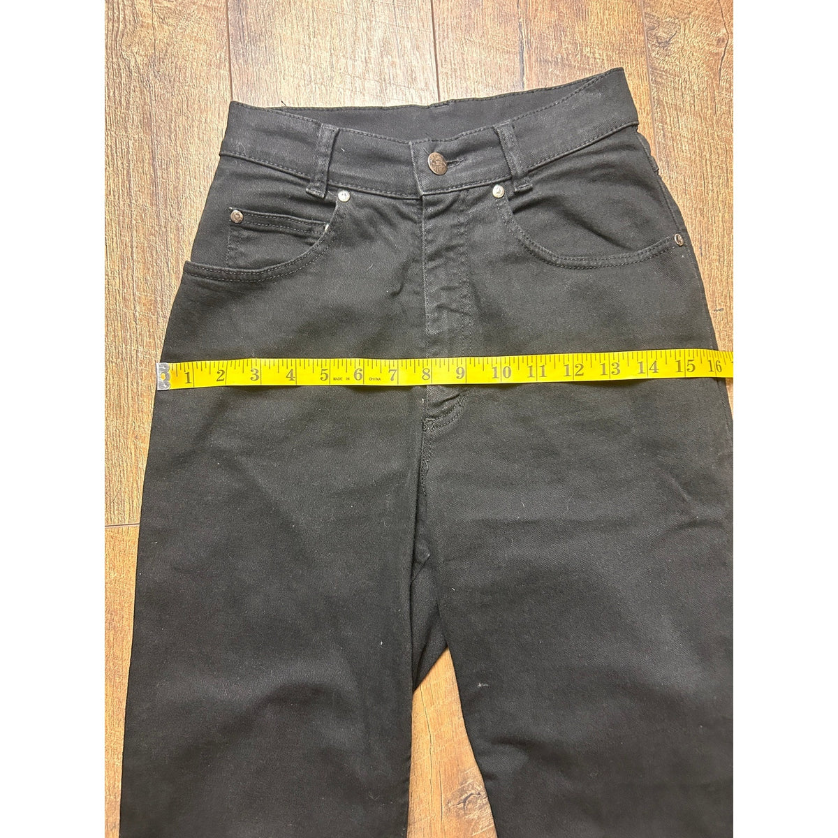 geiger austrailia black high waisted straigleg denim size 2 us 24w/26l