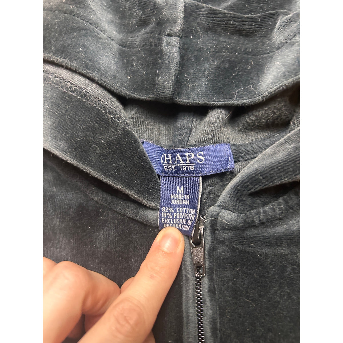 Chaps Crest Velour Track Jacket — Size M