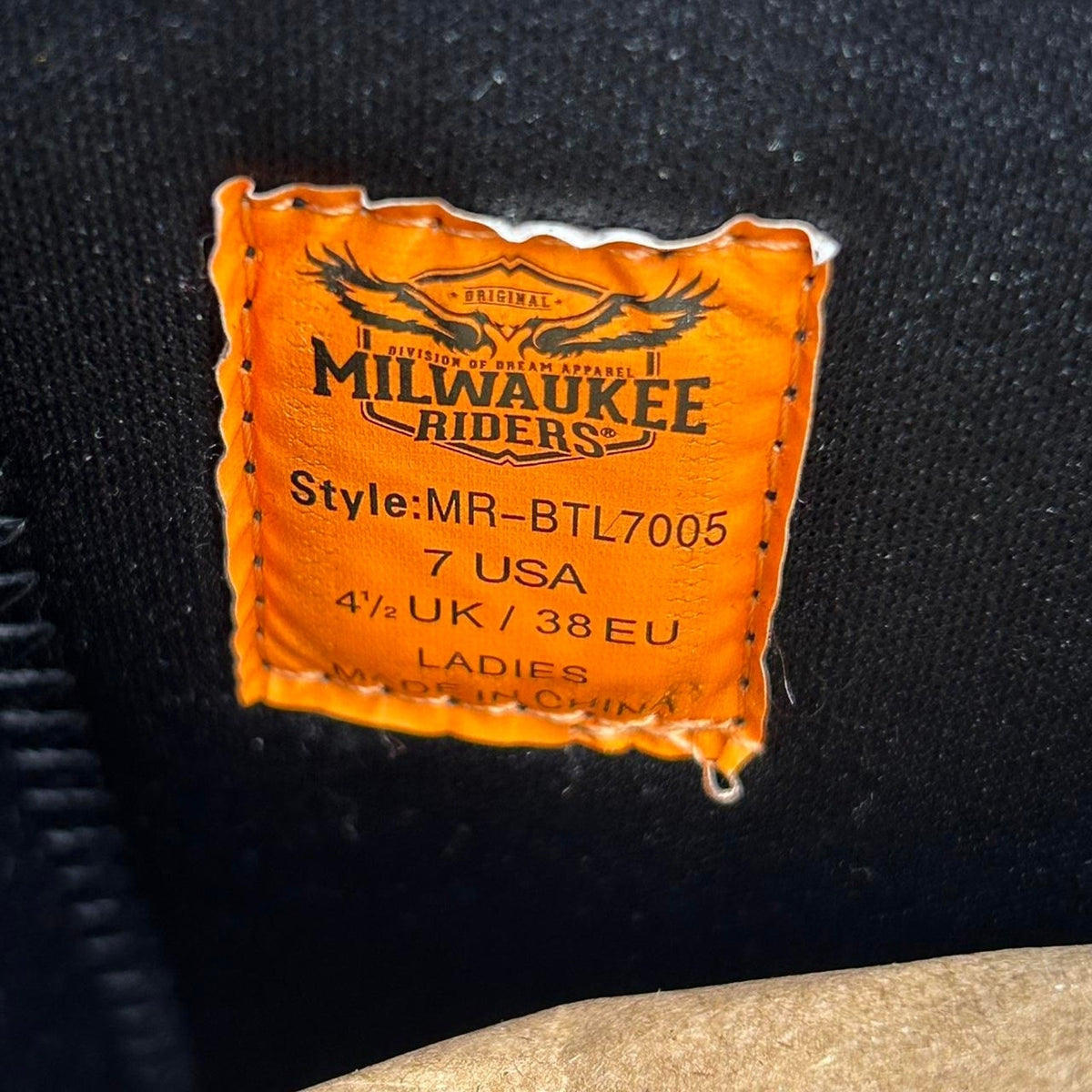 Milwaukee riders size 7 black leather harness biker boots