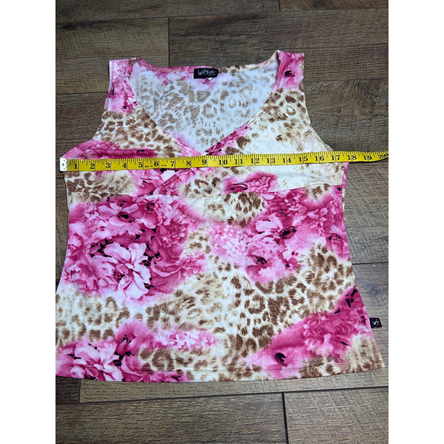 Vintage wet seal Australia baby doll rose and leopard print top size xl