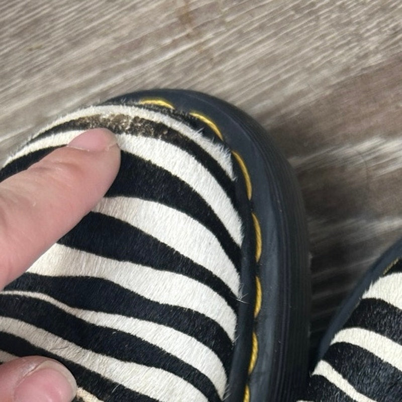 Mules Dr. Martens Jorge II Zebra Hair-On Taille 6 Imprimé Vache à Enfiler
