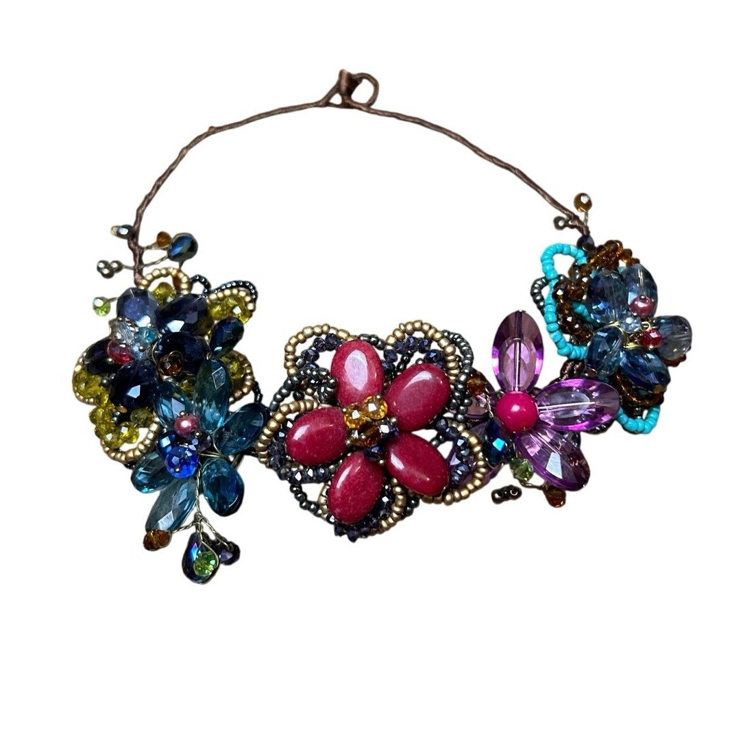 Fairycore Hand Beaded Wire Necklace