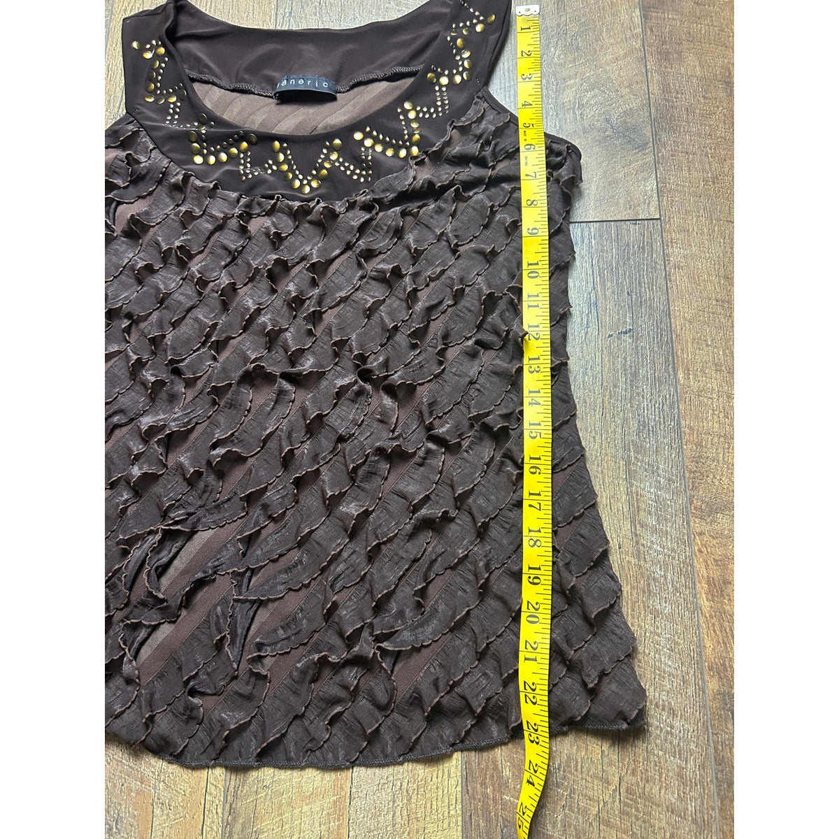 Janeric Studded Ruffle Going Out Top — size m