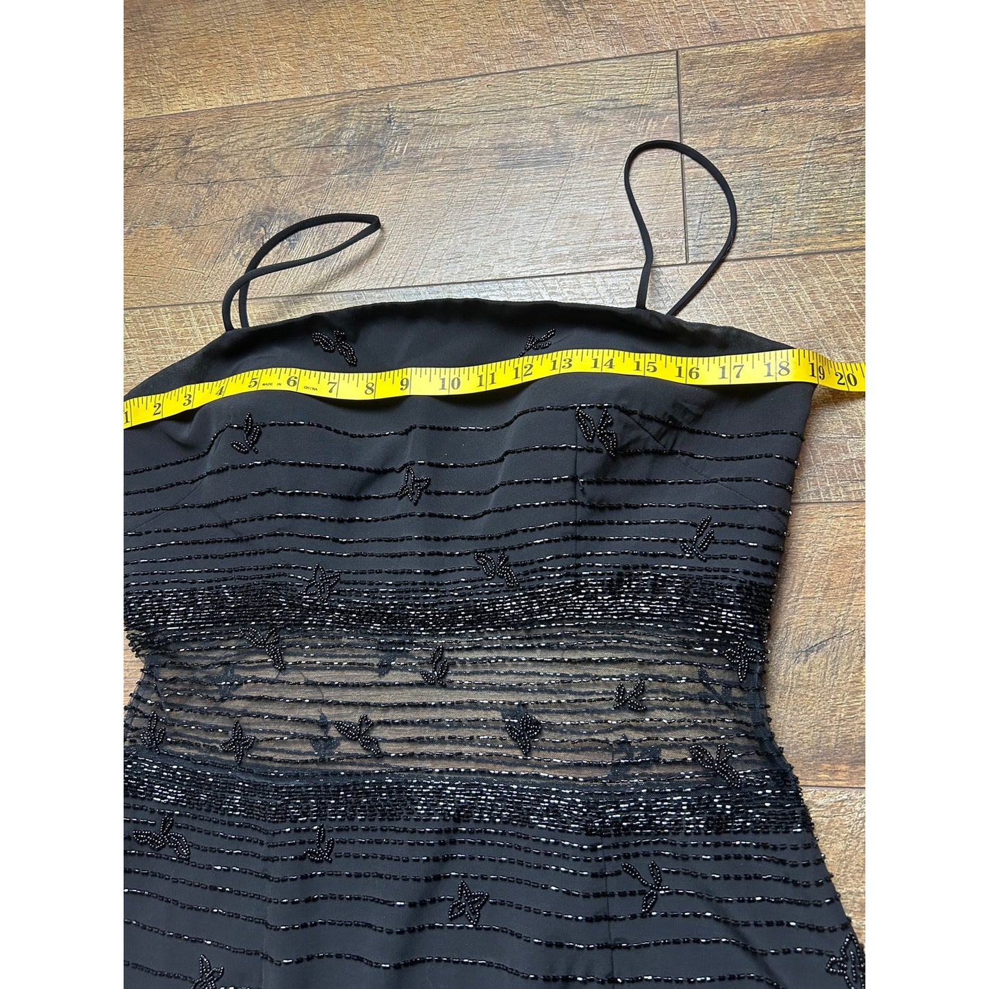 Y2K Beaded waist cut out evening gown size 14 Le Gala by Mon Cheri