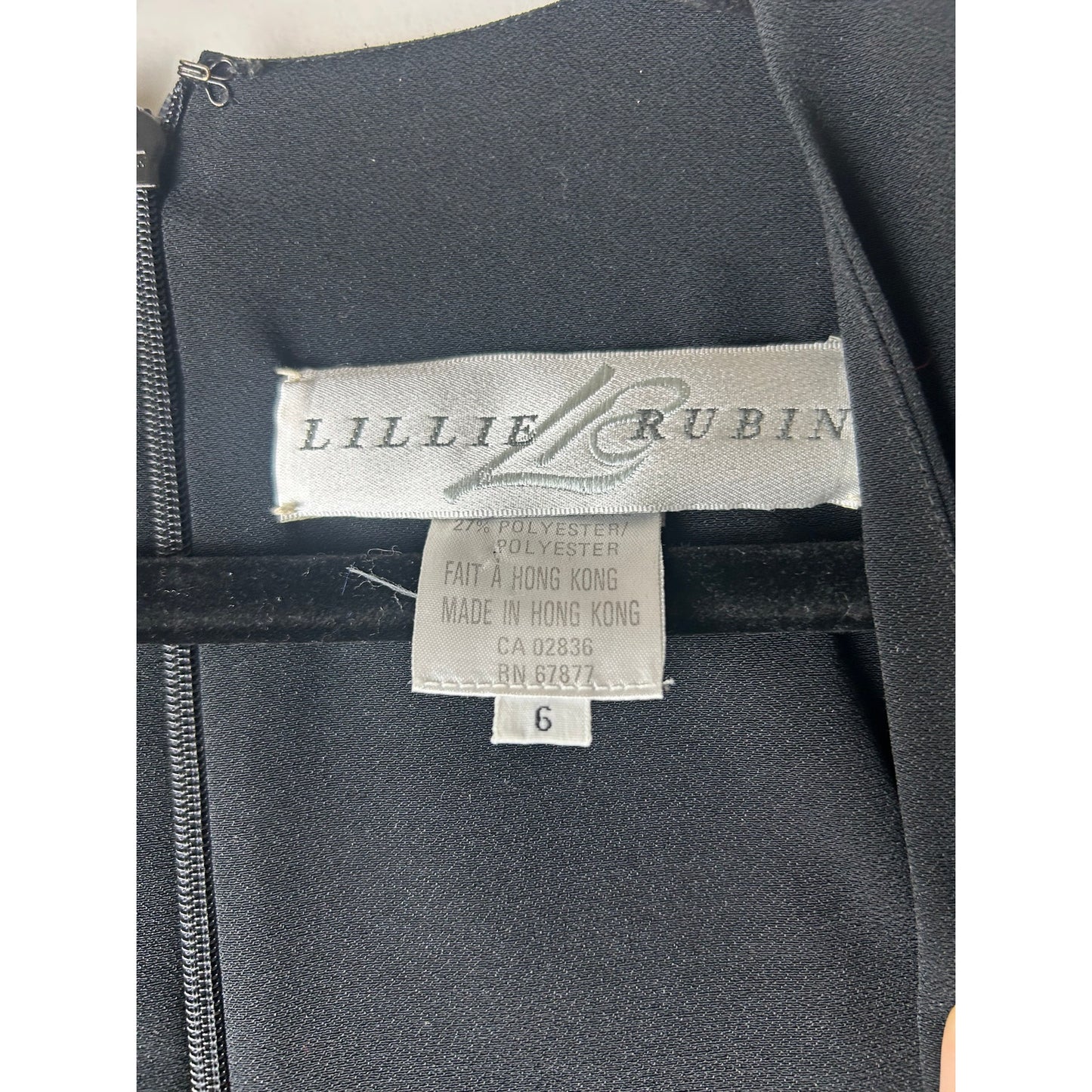lille rubin 90er Cocktailkleid, asymmetrisches Wickelkleid (Fake-Wickeloptik), Größe 6