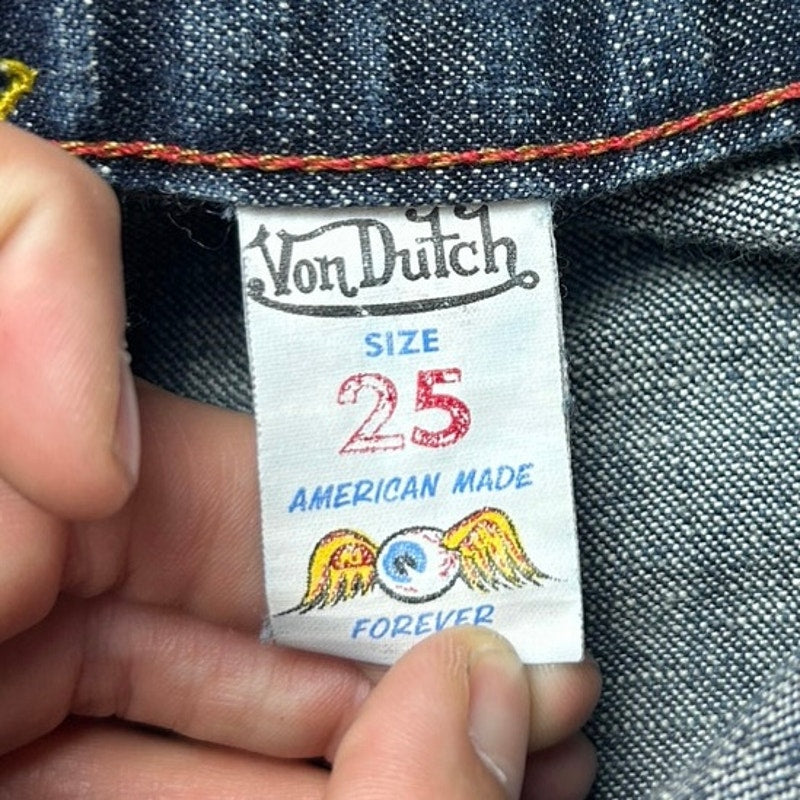 Y2K Von Dutch Low Rise Flare Jeans Indie Sleaze Denim 2000s Vintage