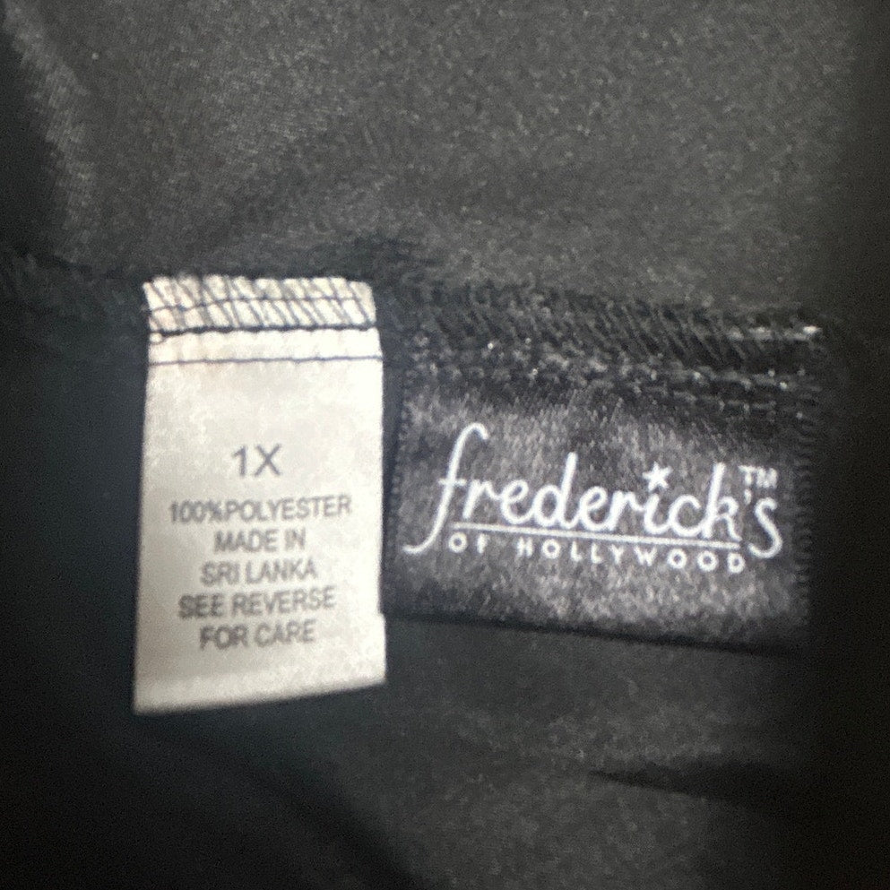 Frederick’s of Hollywood Low Crossback Backslit V Neck bias cut Slip Dress 1X