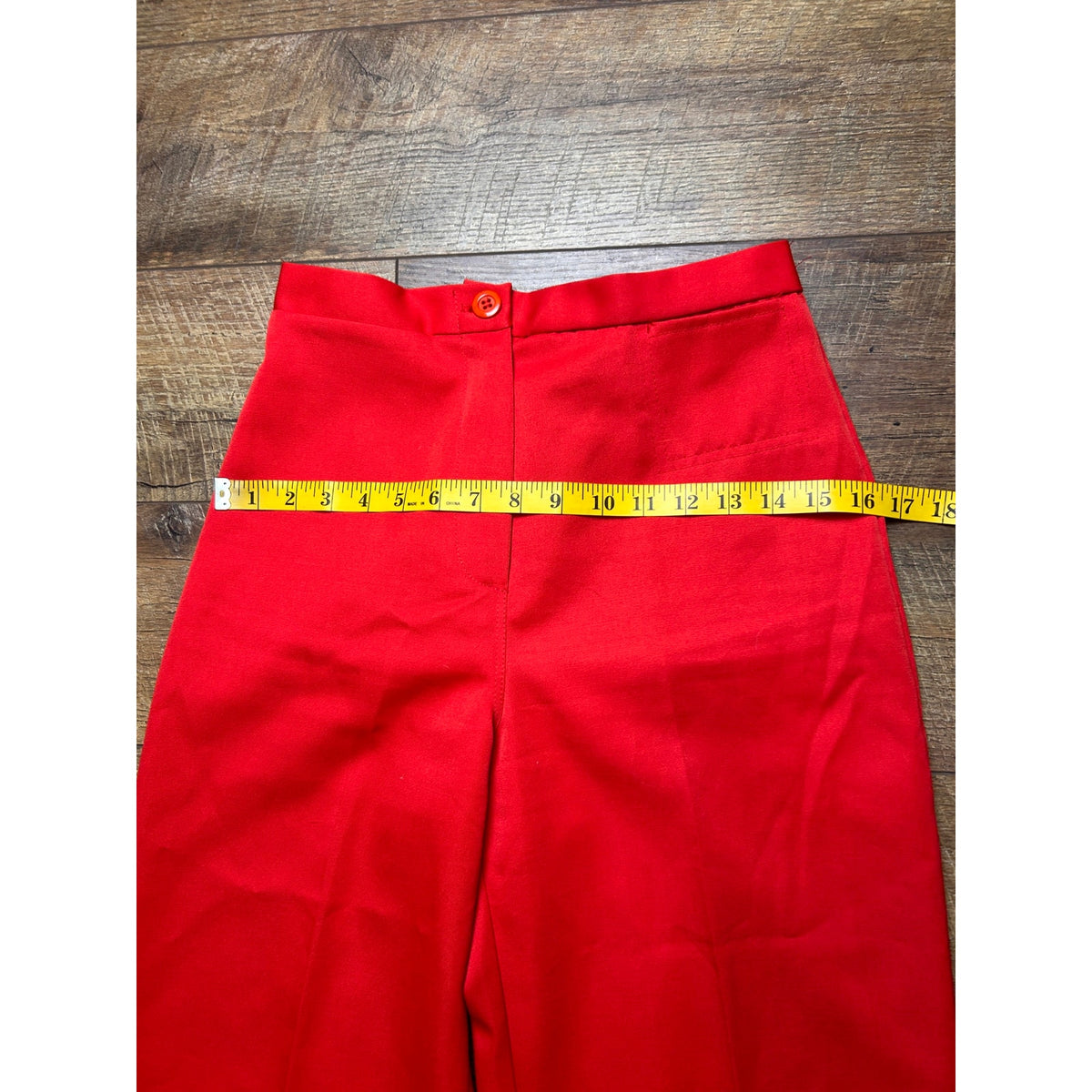 Vintage 70s Fritzi Red Orange Bell Bottom Pants Flare 26x32