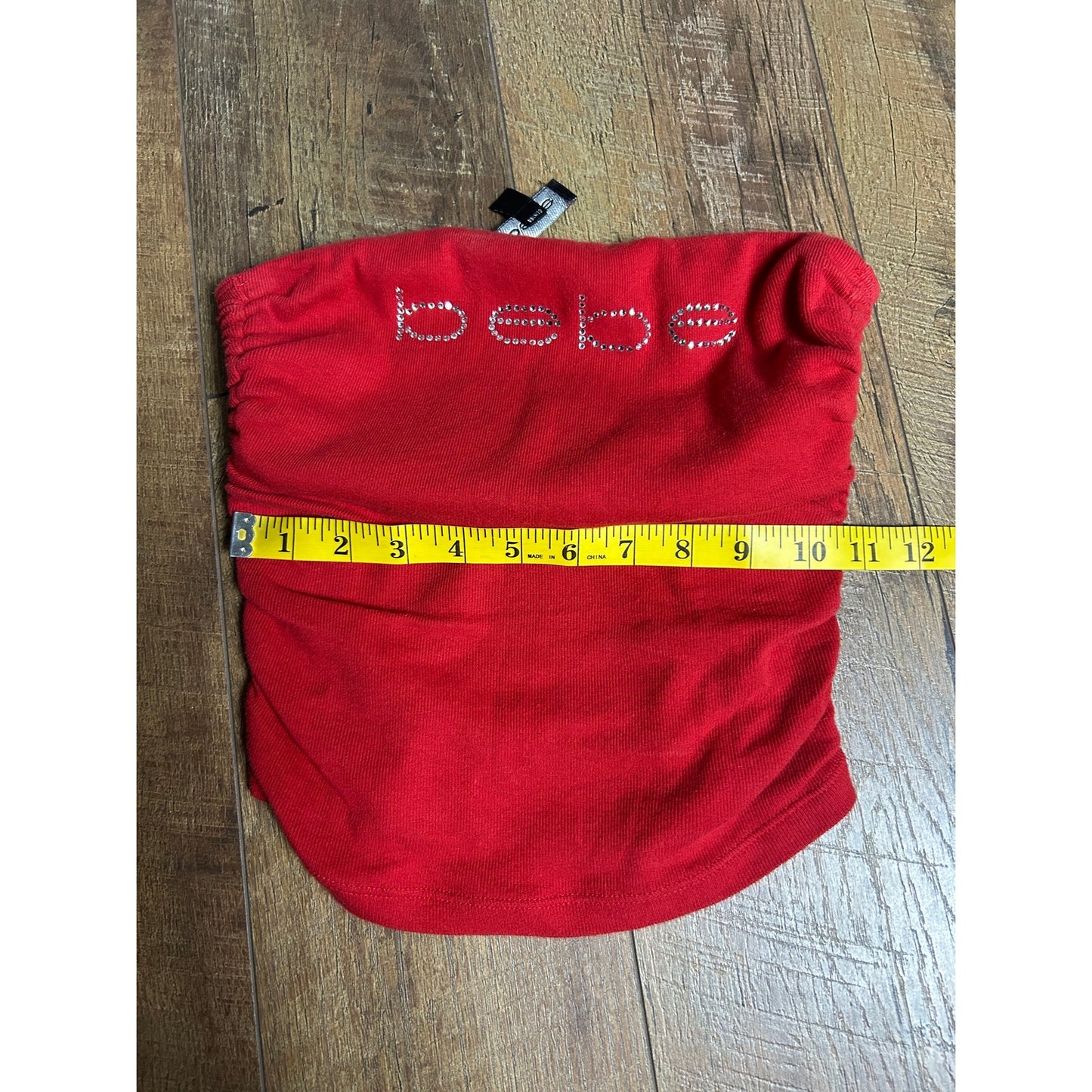 Bebe Y2K tube top red touched size s