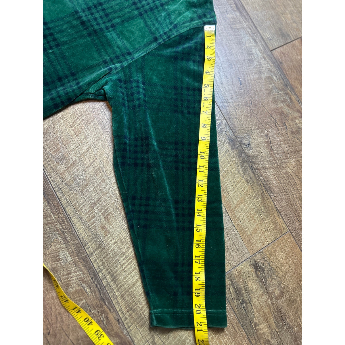 Vintage 60s Bold Spirits Velour Plaid Mod Dress Navy Green XL | Retro