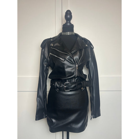 Zara nwt faux leather biker moto jacket xs