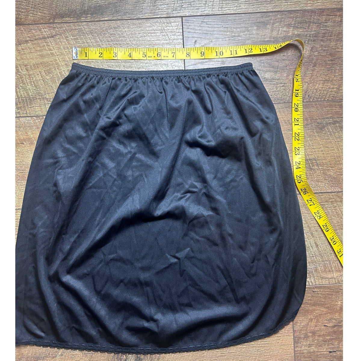Vintage Vanity Fair Slip Skirt Side Slit Elastic Waist Medium Lingerie