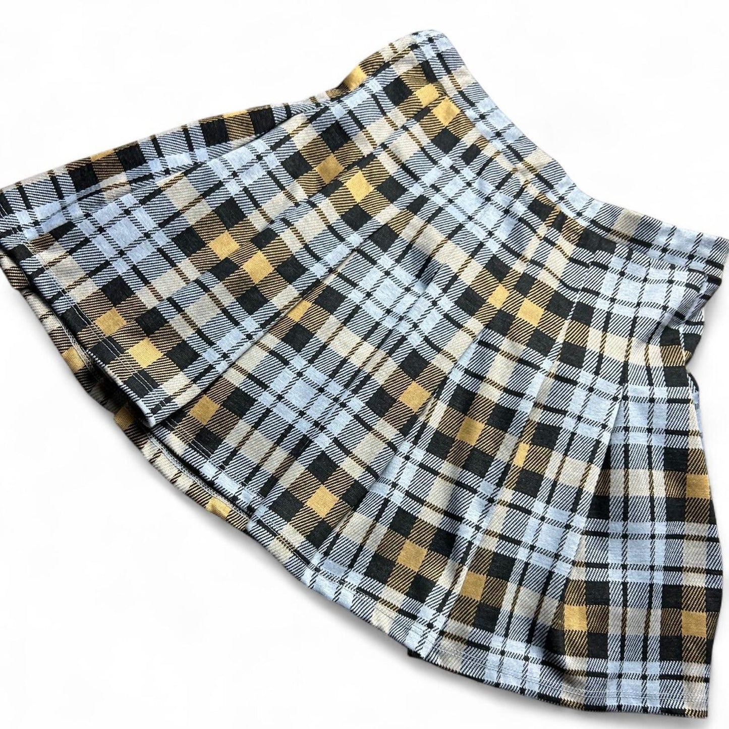 Altered state white and yellow pleated mini