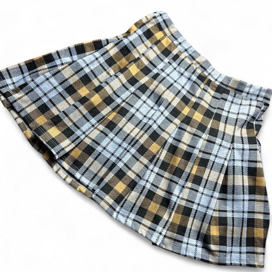 Altered state white and yellow pleated mini