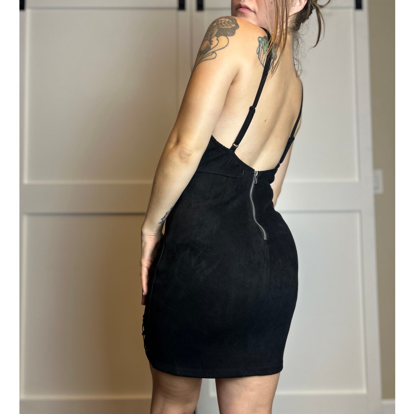 Hello Molly vegan suede lace up dress size 8 western alternative