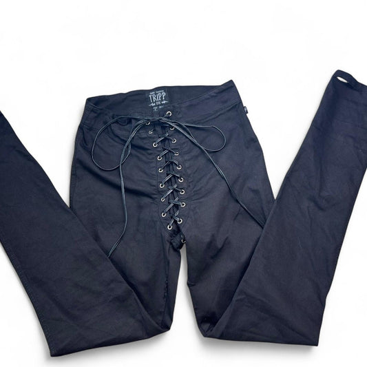 Tripp nyc black lace up distressed
