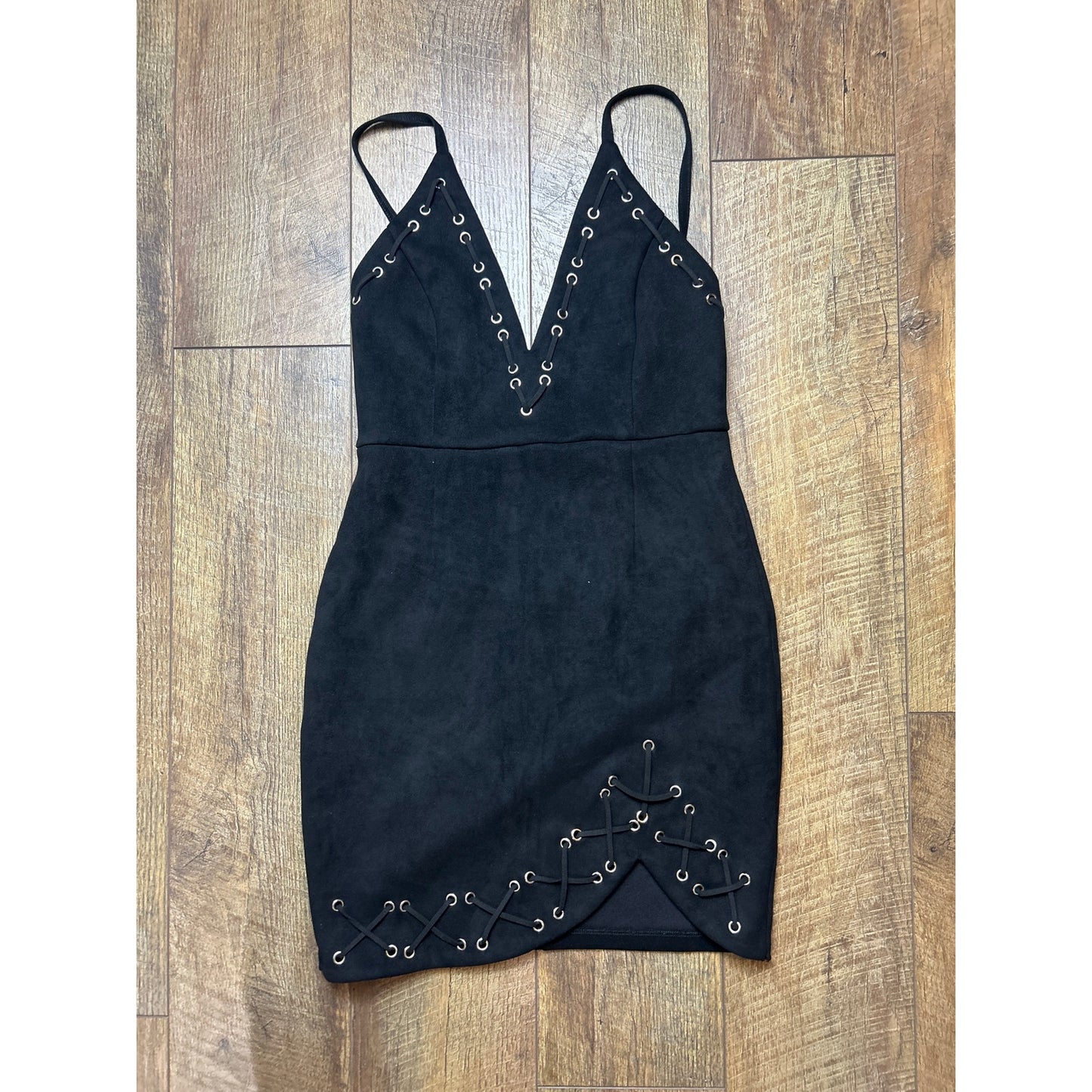 Hello Molly vegan suede lace up dress size 8 western alternative