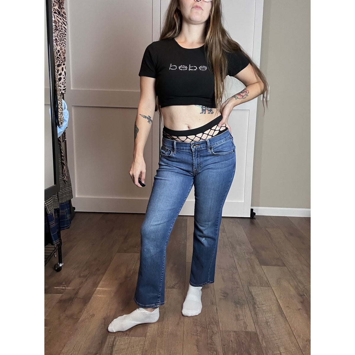 Y2K Lucky Brand Sweet N Crop Capri Jeans Leather Tag Back Flap Pockets 4/27
