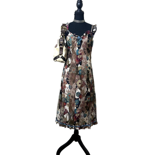 Made in Italy Patchwork Floral Fairy Dress Size M Euro Grunge Boho Cottagecore