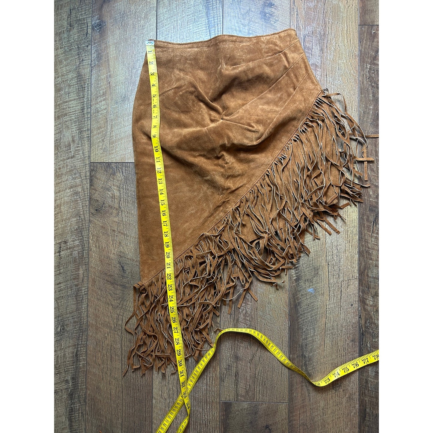 Vintage outerwear by phoenix Suede Fringe Skirt Asymmetrical Western Size M