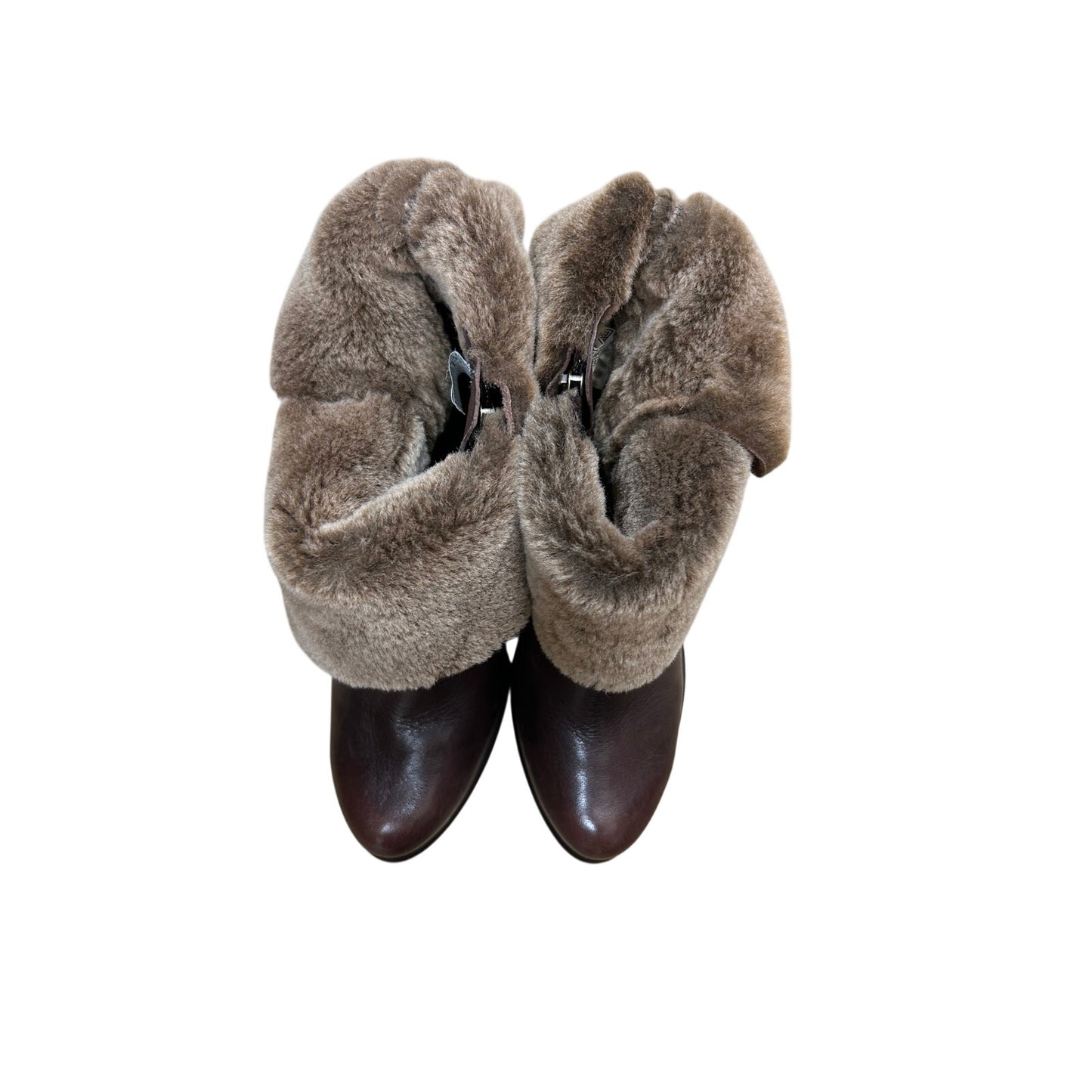 ugg Jayne Stiefeletten aus Shearling mit Krempe, Absatz, Größe 8