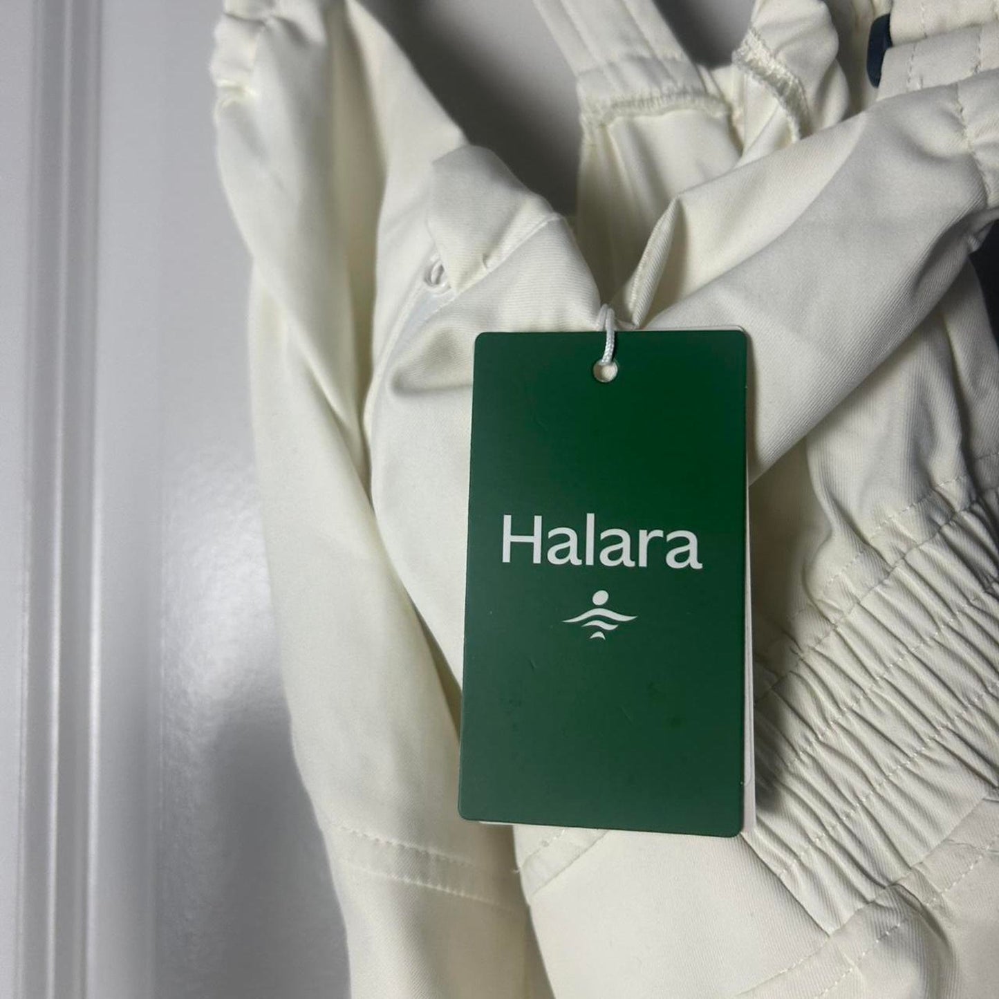 nwt Halara water-repellant zipper pockets camping overalls in white size s