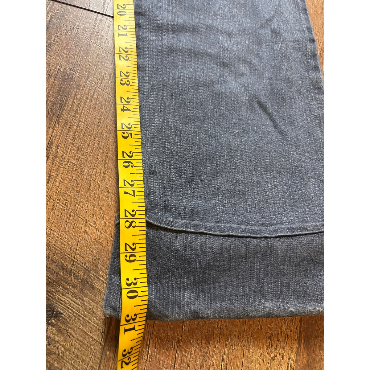 Bebe Vintage Popstar Jeans Faded Wash Cuffed Hem Mid Rise W30 L31