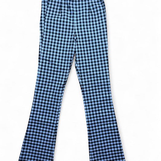 Blue and black gingham pants