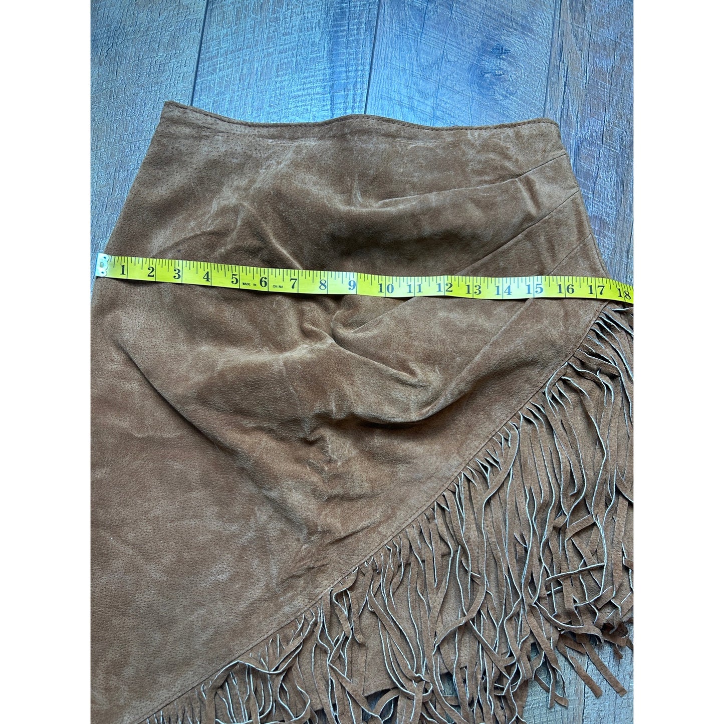 Vintage outerwear by phoenix Suede Fringe Skirt Asymmetrical Western Size M