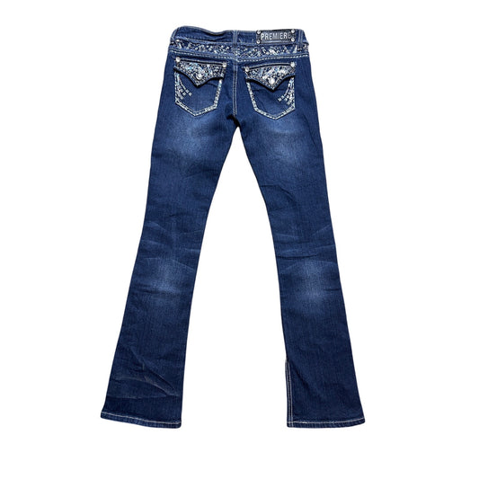 Rue 21 Premiere Y2K Glam Low Rise Slim Bootcut Jeans Size 0