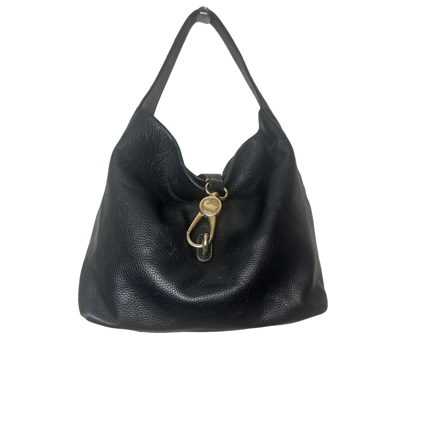 Dooney and bourke clip hobo bag black pebbles leather