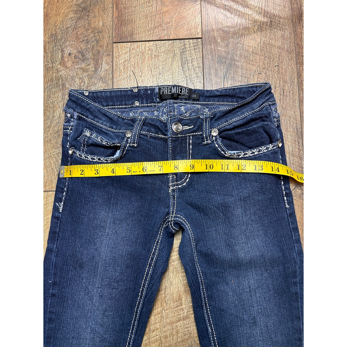 Rue 21 Premiere Y2K Glam Low Rise Slim Bootcut Jeans Size 0