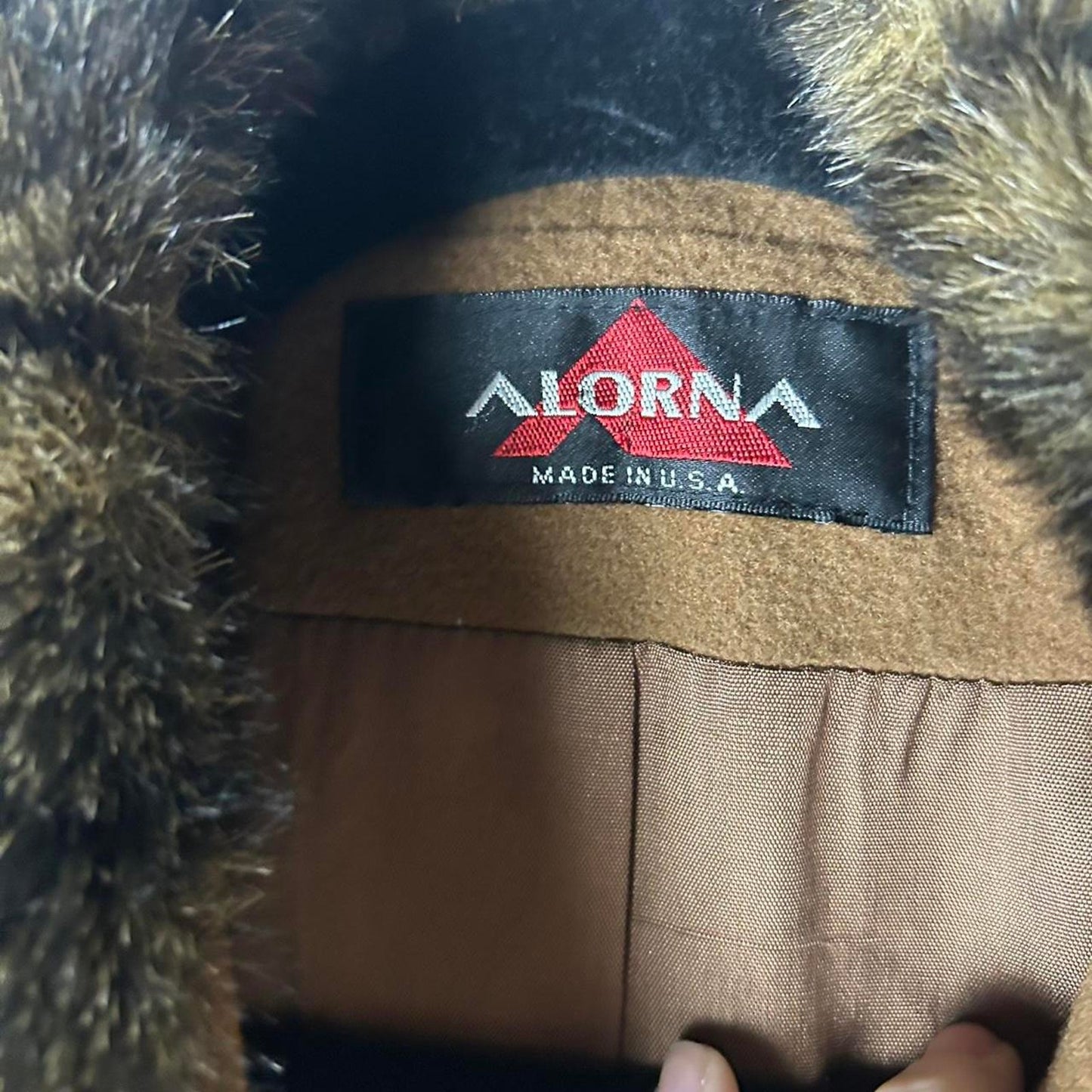 Alorna brown faux fur trim