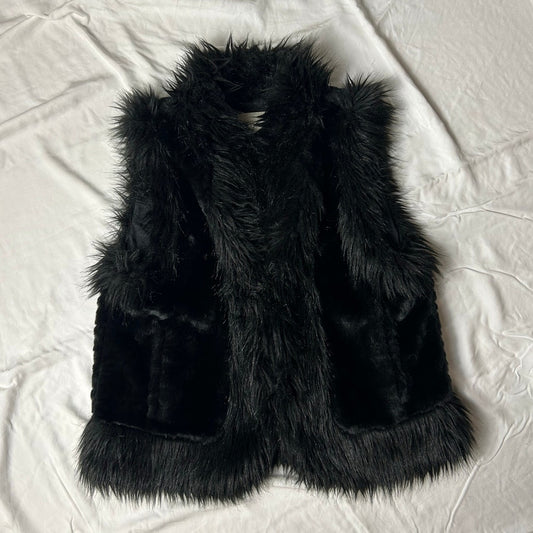 loft faux fur vest black size m