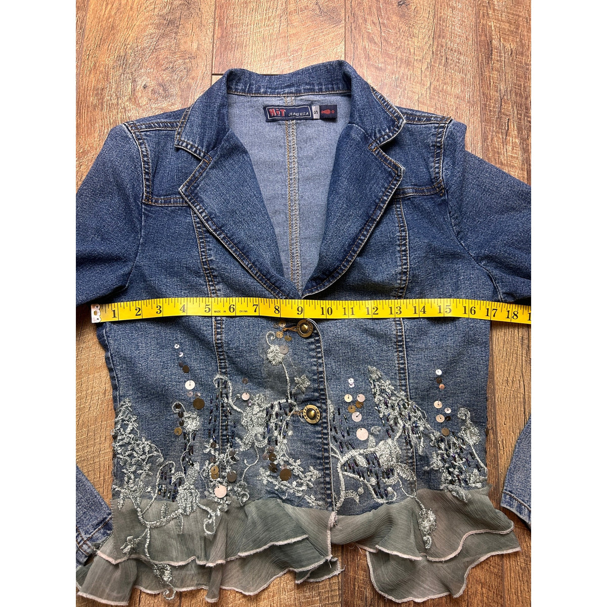Y2K Whimsy Fairy Hit Denim Jacket Size Small Blue Jean Jacket