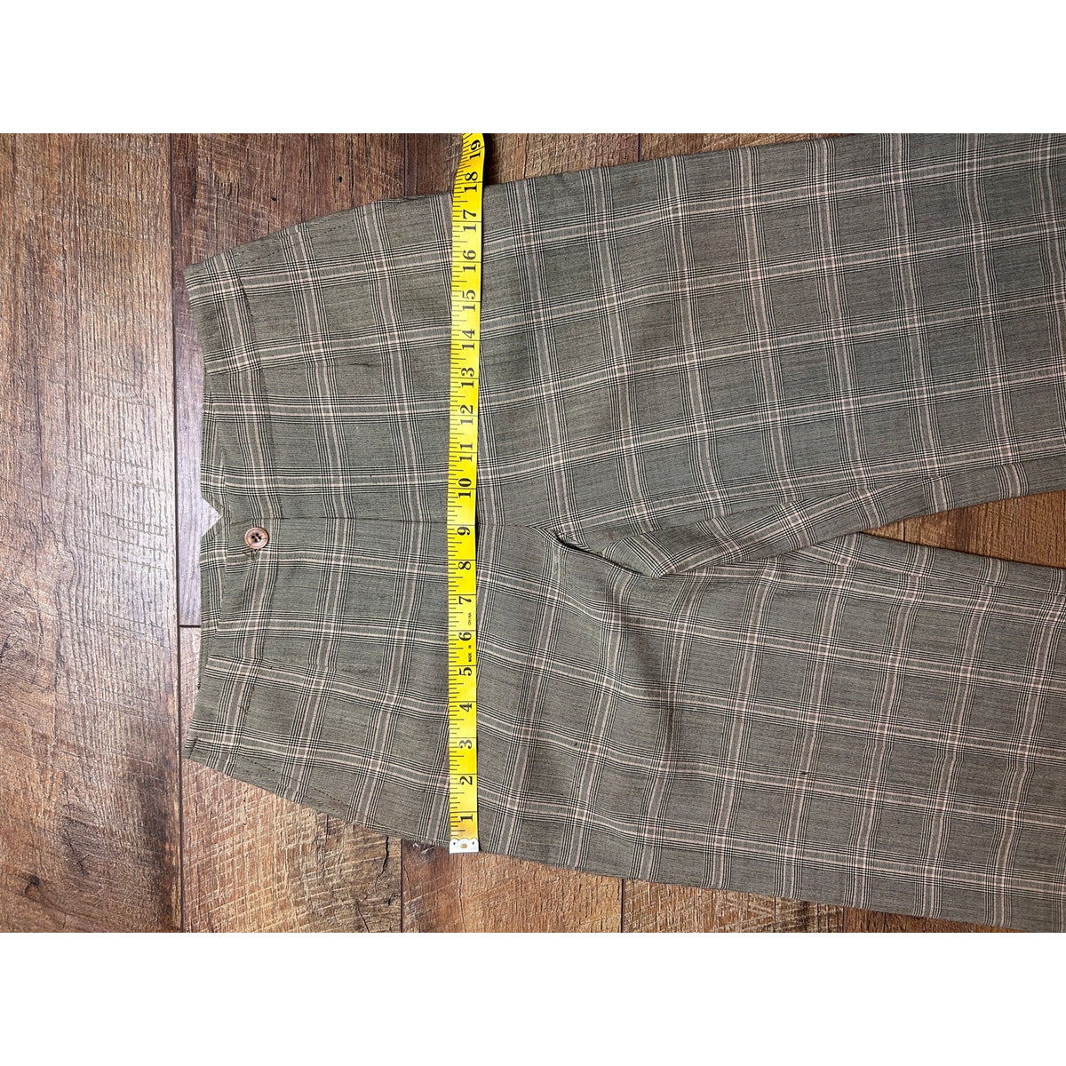 Talbots Brown Plaid Wide Leg Cuffed Trousers Size 4 70s Vintage Style