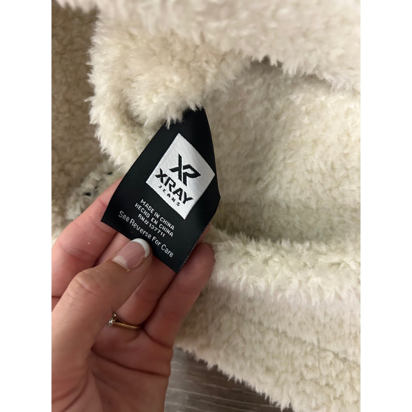 X-Ray Jeans Faux Suede Sherpa Coat - Size M - Black Western Style